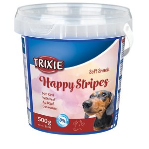 Trixie Soft Snack Happy Stripes - hovädzie pásky, kýblik 500 g