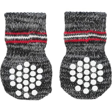 Protišmykové šedé ponožky, 2 ks pre psov L-XL