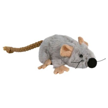 Plyšová myška šedá s catnipom 7 cm
