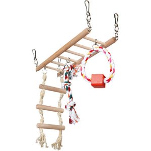 Trixie Hojdačka do klietky + kruh, rebrík, trojuzol 29x25x9cm