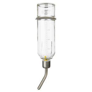Trixie Sklenená napájačka s kovovým náustkom pre činčily a králiky 500 ml