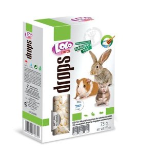 LOLO dropsy mliečno-medové pre hlodavce 75 g