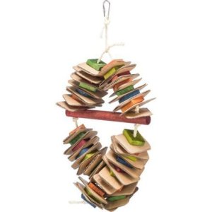 Trixie Závesná hračka na sisalovom lane - kartón, drevo 18 x 35 cm