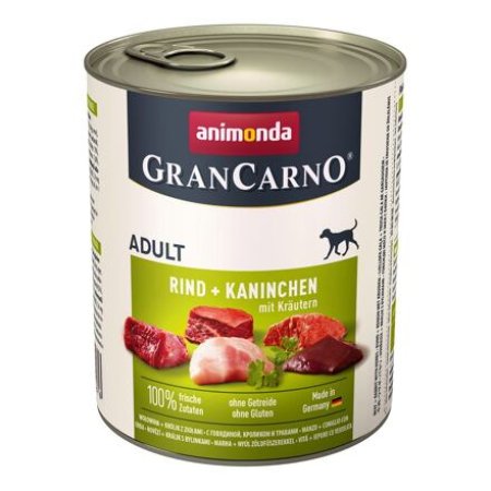 ANIMONDA konzerva Gran Carno ADULT - králik + bylinky 800g