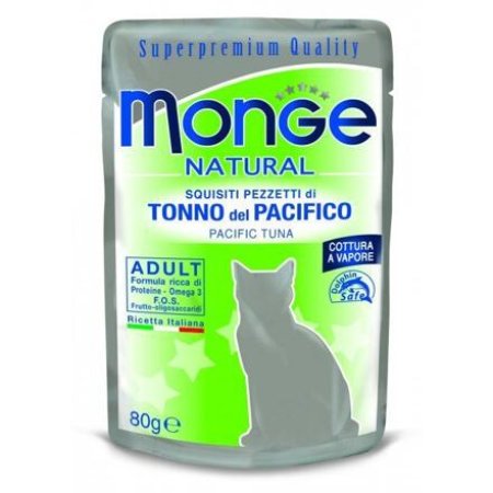 MONGE NATURAL vrecko tuniak v želé pre mačky 80 g
