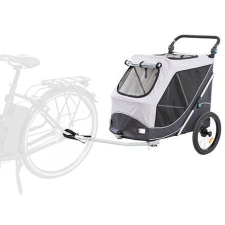 Trixie Vozík za bicykel s funkciou rýchleho skladania L 74 x 95 x 103/143 cm, nosnosť max. 30 kg, sivý