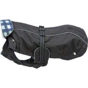 Trixie Outdoorový kabátik ROUEN 2v1, strih buldog, čierna / modrá XS:30cm