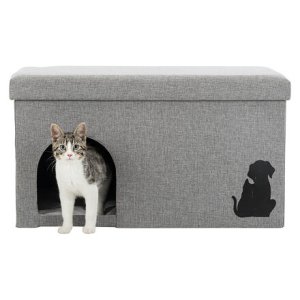 Trixie Domček / búdička KIMMY, tkaná látka, odnímateľné veko, 72x40x40cm, šedá