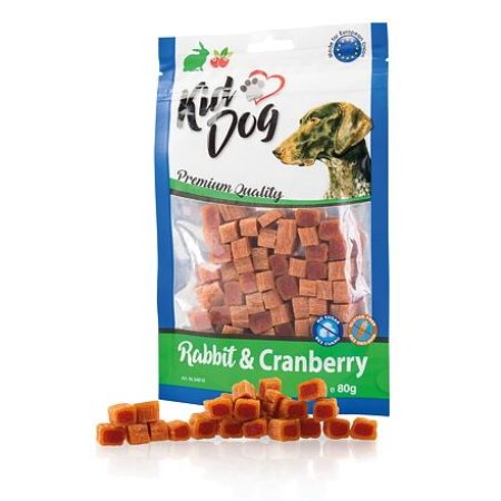 KIDDOG mini kocky s králikom a brusnicami 80 g