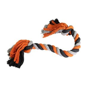 Uzol HipHop bavlnený 2 knôty, šedá - tm.šedá, oranžová 100cm