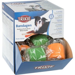 Trixie Kartón 27 ks samodržiacich bandážových ovínadiel s horkou prísadou 5 cm/4,5 m (14x zelen., 13x oranž.)