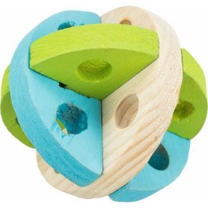 Trixie Drevená farebná loptička na hranie a maškrty 8 cm