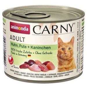 ANIMONDA konzerva CARNY Adult - kura, morka+ králik 200g