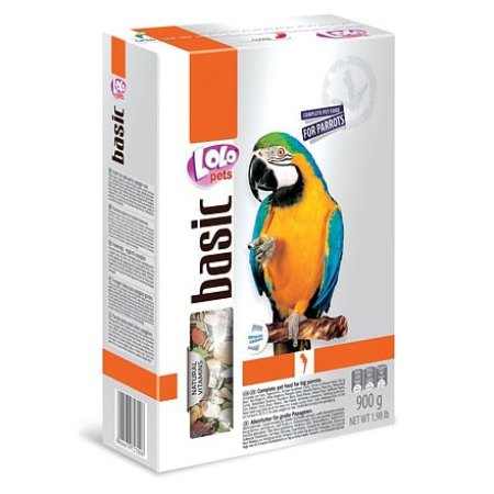 LOLO BASIC kompletné krmivo pre veľké papagáje 900 g krabička