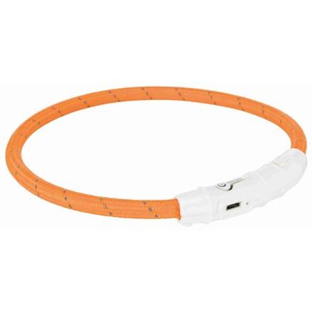 Svietiaci krúžok USB na krk, oranžový 65 cm/ ø 7 mm