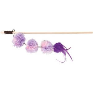 Trixie Vábnička / prút s pompón loptičkami a perím, 40cm