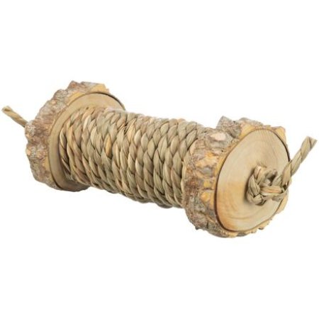 Rolka s morskou trávou - hračka pre hlodavce, drevo, 5 x 18 cm