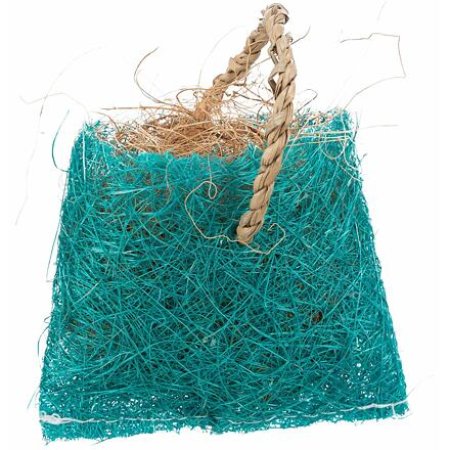 Taštička s kokosovým vláknom - hračka pre hlodavce, sisal, 10 x 13 cm, modrá
