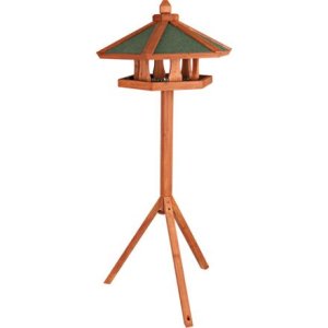 NATURA vonkajšie krmítko so strieškou, na trojnožke 1,45 m, 65 x 46 cm, borovicové drevo, hnedá
