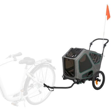 Vozík za bicykel, S: 64 x 92 x 80/130 cm, šedá/šalviová