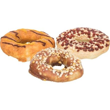 Trixie Donuts, byvolie krúžky s príchuťou kačica/treska/kurča [1ks], 10 cm