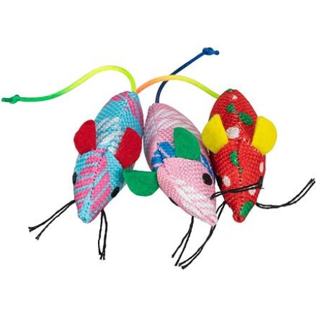 Myška tkaná s catnipom, 7 cm, rôzne farby