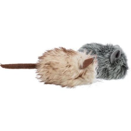 Myška chlpatá s catnipom, 9 cm, šedá/béžová