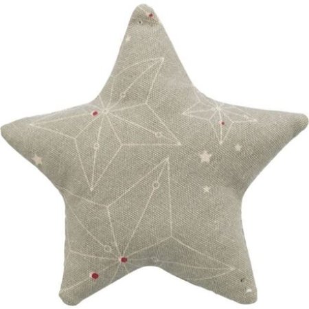 Xmas STAR - vianočná hviezda vankúšik, s catnipom, 10 cm, béžová