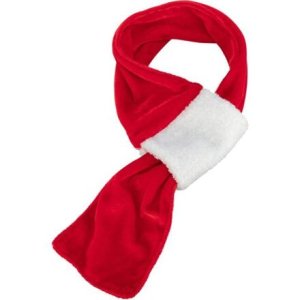 Trixie Xmas SCARF - vianočný zamatový šál, červená/biela 50 cm
