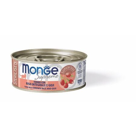 MONGE SUPREME STERILISED tuniak s hnedou ryžou a goji pre mačky 80 g