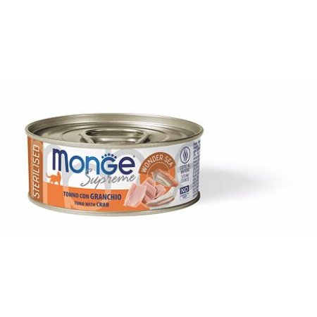 MONGE SUPREME STERILISED tuniak a krab pre mačky 80 g