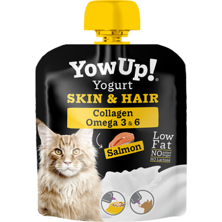 YOWUP! jogurtové vrecko SKIN & HAIR pre mačky, 85 g