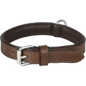 Flamingo Arizona Kožený obojok s penovou výplňou Hnedá S