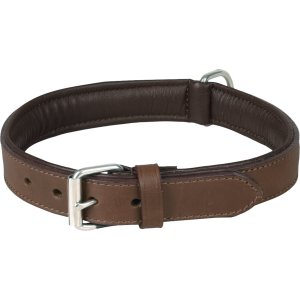 Flamingo Arizona Kožený obojok s penovou výplňou Hnedá M/L