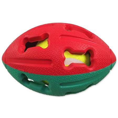 Loptička DOG FANTASY gumový rugby tenisákom mix farieb