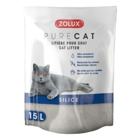 Podstielka PURECAT natural silica 15l Zolux