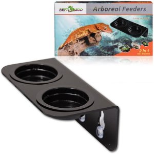 ReptiZoo Terárijné stromové krmítko čierne, 15 x 8 x 6,2 cm