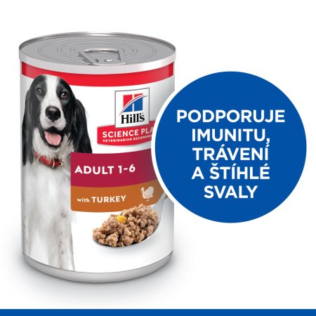 Hill’s Science Plan Canine Adult Turkey Can 370 g (EXPIRÁCIA 02/2024)
