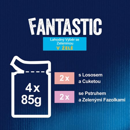 Felix Fantastic Multipack s lososom a cuketou s pstruhom a fazuľkami 4 x 85 g