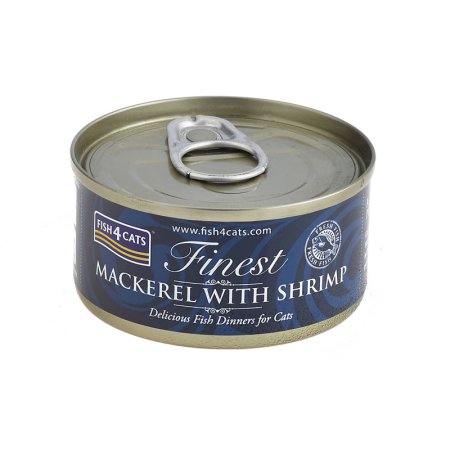 FISH4CATS Konzerva pre mačky Finest makrela s krevetami 70 g