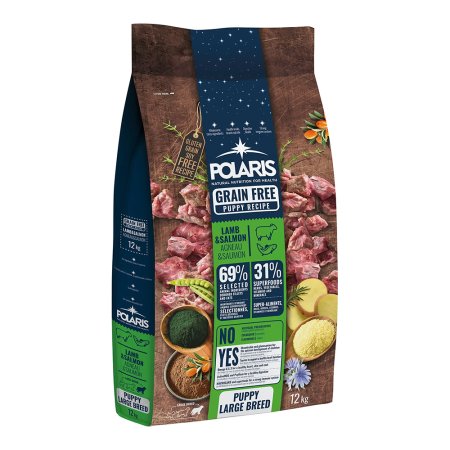 Polaris Grain free pes Junior Large Breed jahňa, losos 12 kg