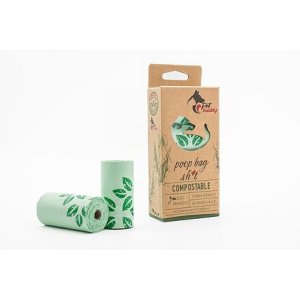 PetBuddy vrecká na exkrementy, kompostovateľné, 4 role/ á 15 sáčkov, zelené s potlačou
