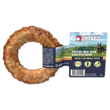 ONTARIO Proteín žuvacia maškrta bagel s kuracím