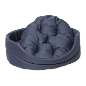 Pelech DOG FANTASY ovál s vankúšom tmavo modrý 60 cm
