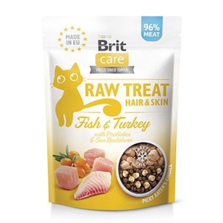 Brit Raw Treat Cat Hair&Skin, Fish& Turkey 40g