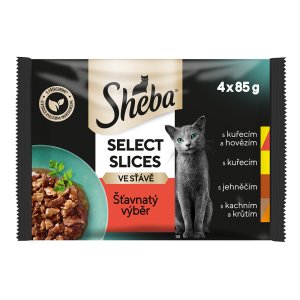 Sheba vrecko Šťavnatý výber v šťave 4 x 85 g