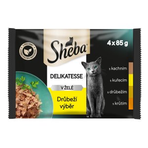 Sheba vrecko Hydinový výber v želé 4 x 85 g