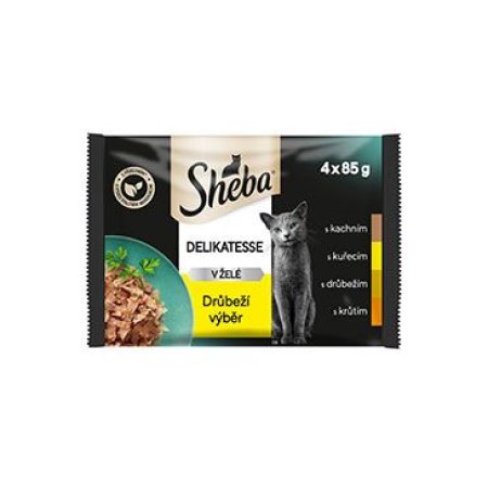 Sheba vrecko Hydinový výber v želé 4 x 85 g
