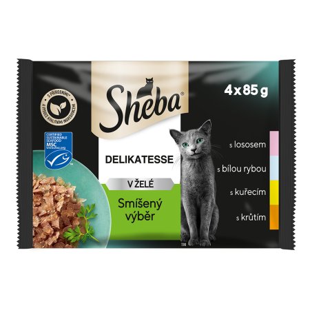 Sheba vrecko Mixovaný výber v želé 4 x 85 g