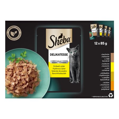 Sheba vrecko Hydinový výber v želé 12 x 85 g